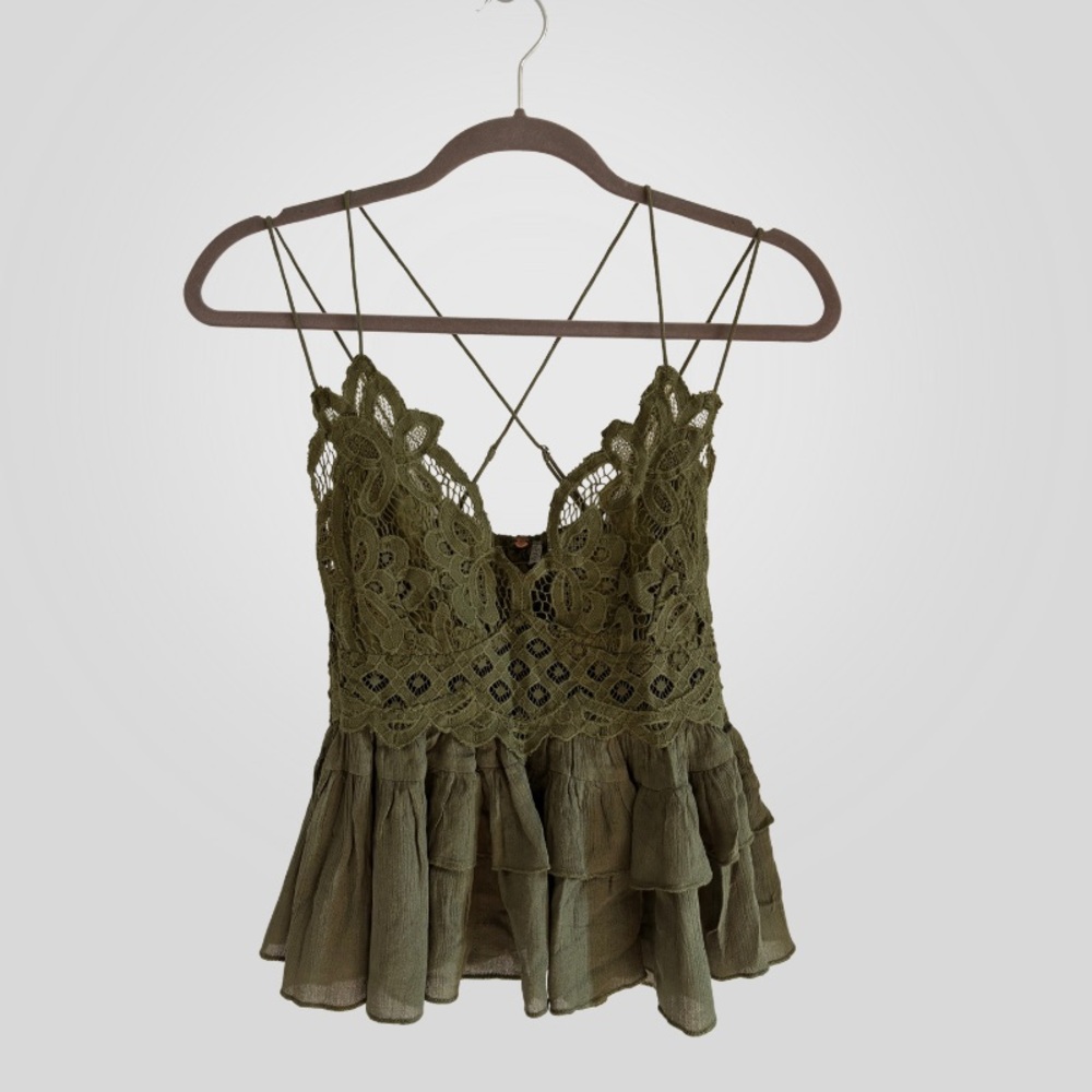 Free People Adella Cami in Moss NWOT - Picture 3 of 3